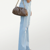 Women's High-Rise Wide-Leg Distressed Denim Jeans