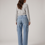 Women's Mid-Rise Relaxed Straight-Leg Cargo Jeans