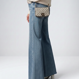 Women's High-Waisted Flared Washed Denim Jeans
