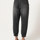 Women's Elastic Waist Tapered Ankle Jeans