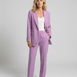 Women's Tailored Blazer and Straight-Leg Trouser Set