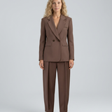 Women's Tailored Blazer and Straight-Leg Trouser Set