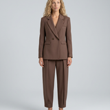 Women's Tailored Blazer and Straight-Leg Trouser Set