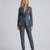 Women's Tailored Blazer and Straight-Leg Trouser Set