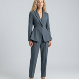 Women's Tailored Blazer and Straight-Leg Trouser Set