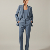 Women's Tailored Blazer and Straight-Leg Trouser Set