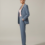 Women's Tailored Blazer and Straight-Leg Trouser Set