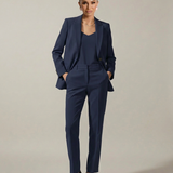Women's Tailored Blazer and Straight-Leg Trouser Set