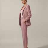 Women's Tailored Blazer and Straight-Leg Trouser Set
