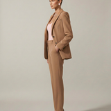 Women's Tailored Blazer and Straight-Leg Trouser Set