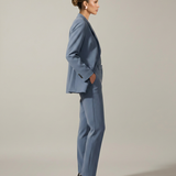Women's Tailored Blazer and Straight-Leg Trouser Set