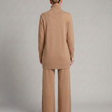 Women's Turtleneck Knit Top and Wide-Leg Trouser Set