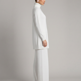 Women's Turtleneck Knit Top and Wide-Leg Trouser Set