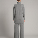 Women's Turtleneck Knit Top and Wide-Leg Trouser Set