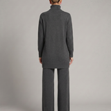 Women's Turtleneck Knit Top and Wide-Leg Trouser Set