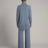 Women's Turtleneck Knit Top and Wide-Leg Trouser Set