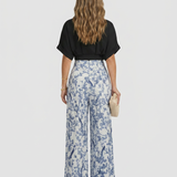 Women's Cropped V-Neck Top and Wide-Leg Trouser Set