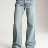 Women's Low-Waist Straight-Leg Light Blue Jeans