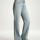Women's Low-Waist Straight-Leg Light Blue Jeans