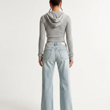 Women's Low-Waist Straight-Leg Light Blue Jeans