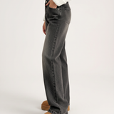Women's Low-Rise Straight-Leg Black Denim Jeans