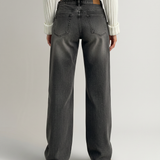 Women's Low-Rise Straight-Leg Black Denim Jeans