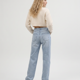 Women's Mid-Waist Straight-Leg Jeans with Side Tabs