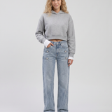 Women's Mid-Waist Straight-Leg Jeans with Side Tabs