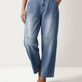 Women's Mid-Rise Straight-Leg Cropped Denim Jeans