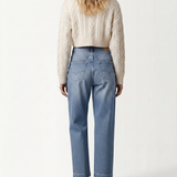 Women's Mid-Rise Straight-Leg Cropped Denim Jeans