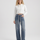 Women's High-Waist Straight-Leg Blue Denim Jeans
