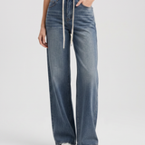 Women's High-Waist Straight-Leg Blue Denim Jeans
