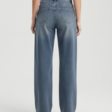 Women's High-Waist Straight-Leg Blue Denim Jeans