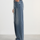 Women's High-Waist Straight-Leg Blue Denim Jeans