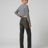 Women's High-Waist Straight-Leg Washed Denim Jeans
