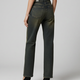 Women's High-Waist Straight-Leg Washed Denim Jeans