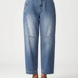 Women's Mid-Waist Straight-Leg Blue Jeans