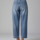 Women's Mid-Waist Straight-Leg Blue Jeans