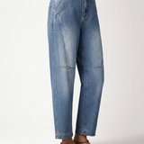 Women's Mid-Waist Straight-Leg Blue Jeans