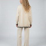 Women's Relaxed Knit Top and Wide-Leg Trouser Set