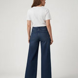 Women's High-Waist Wide-Leg Denim-Look Trousers