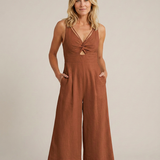 Women's Sleeveless V-Neck Wide-Leg Jumpsuit