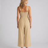 Women's Sleeveless V-Neck Wide-Leg Jumpsuit