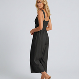 Women's Sleeveless V-Neck Wide-Leg Jumpsuit