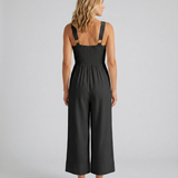 Women's Sleeveless V-Neck Wide-Leg Jumpsuit