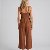Women's Sleeveless V-Neck Wide-Leg Jumpsuit