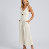 Women's Sleeveless V-Neck Wide-Leg Jumpsuit