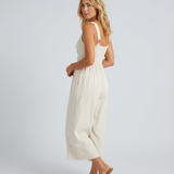 Women's Sleeveless V-Neck Wide-Leg Jumpsuit