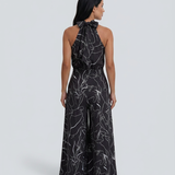 Printed Wide-Leg Jumpsuit with Halter Neck