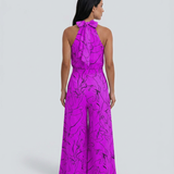 Printed Wide-Leg Jumpsuit with Halter Neck